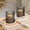 Kate Aspen® Vintage Smoke Gray Glass Tea Light Holder Set